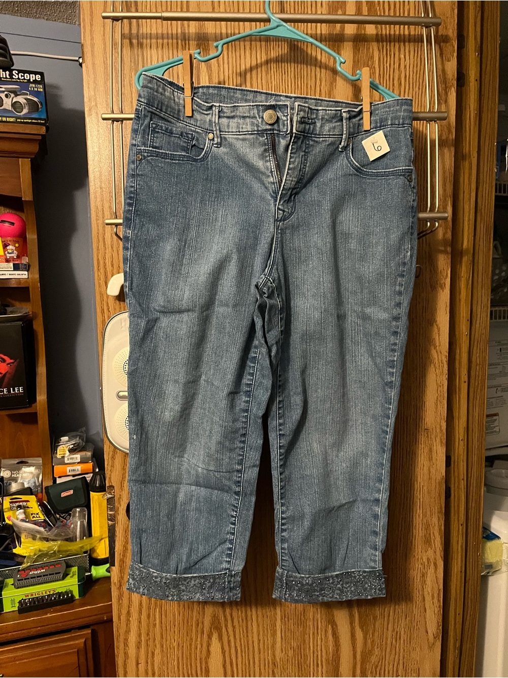 Gloria Vanderbilt Blue Denim Cuffed Capris
